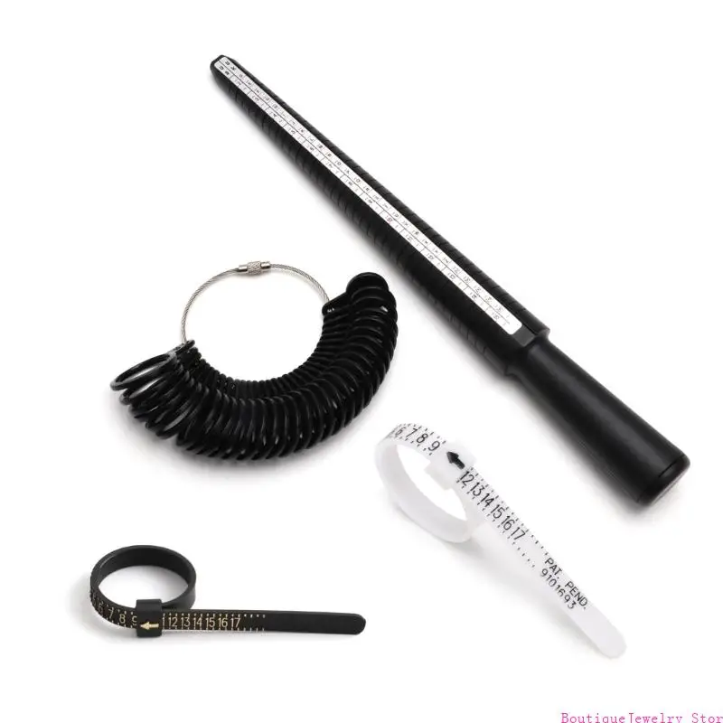 E1PE Take Along Ring Sizer Plastic Portable Finger Measurement Tool for Brides