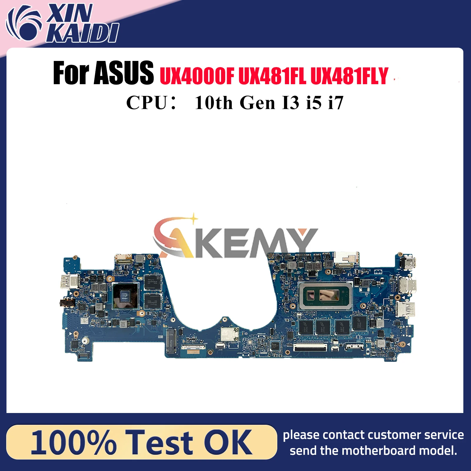 

UX481FLY Материнская плата для ноутбука ASUS ZenBook Duo UX481FL UX481F UX481FAY UX481FLY UX4000F Материнская плата с 10-го поколения I3 i5 i7 stk