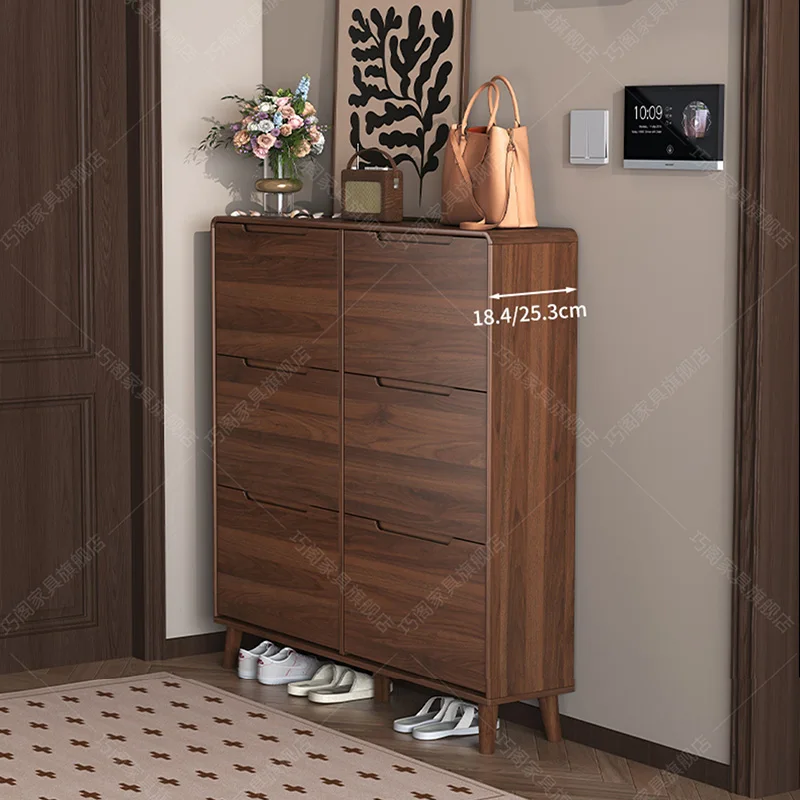 

Tower Nordic Shoe Cabinet Living Room Space Saving Wooden Bedroom Shoe Shelf Designer Vertical Ultra Thin Muebles Home Furniture