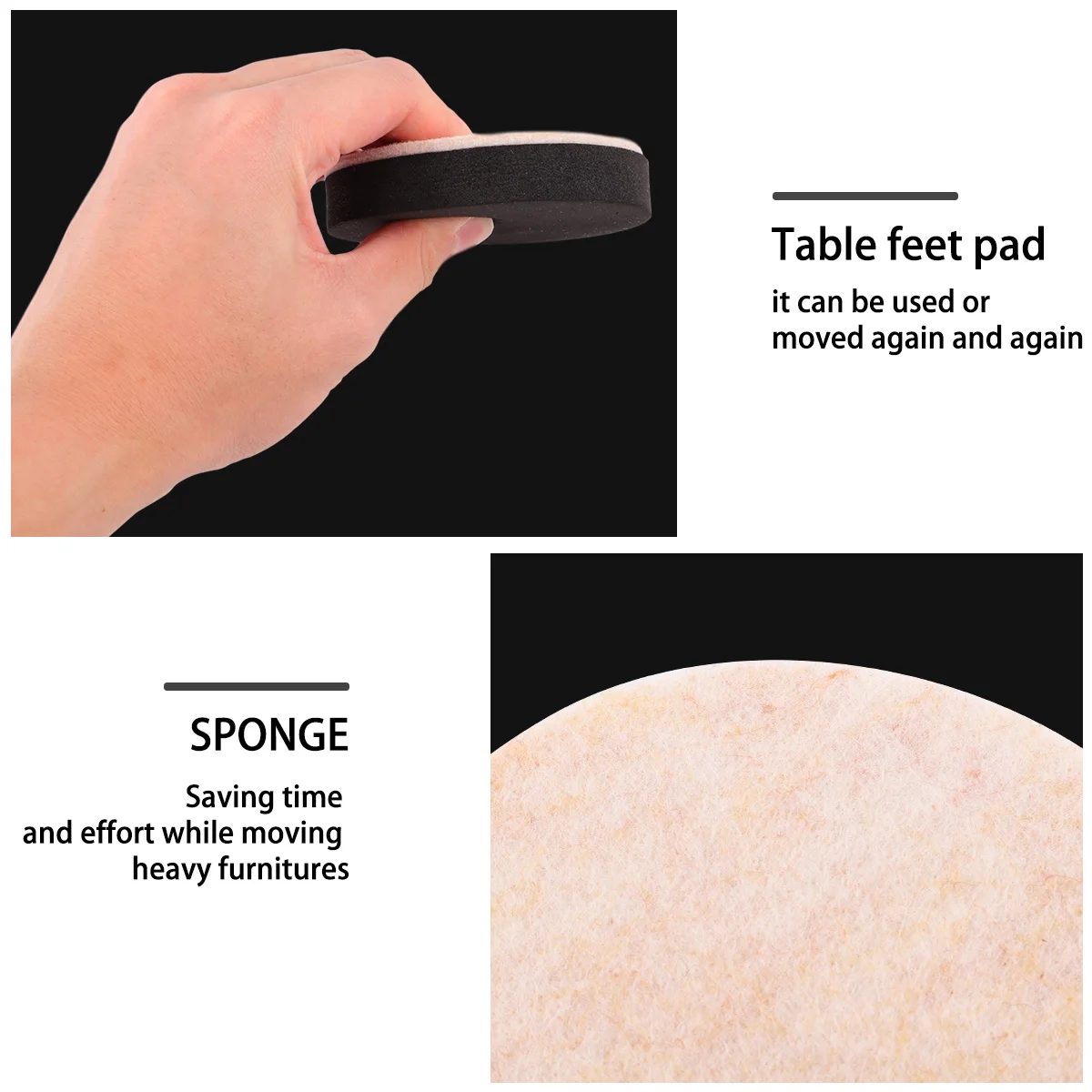 

16Pcs Furniture Feet Pad Heavy Duty Sliders Practical Pads Floor Silent Protectors for Wooden Floor Desk Surface Wall