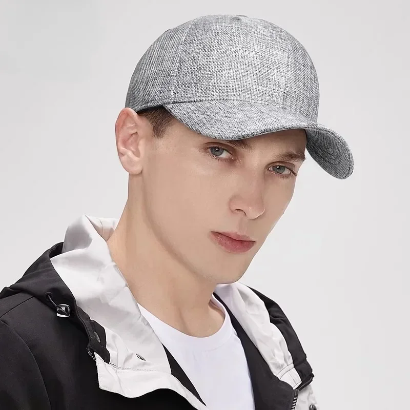الصيف كبير رئيس 65 سنتيمتر القطن الكتان قبعات البيسبول للجنسين حجم كبير بلون تنفس Snapback قبعة الرجال موضة قناع قبعات للحماية من الشمس