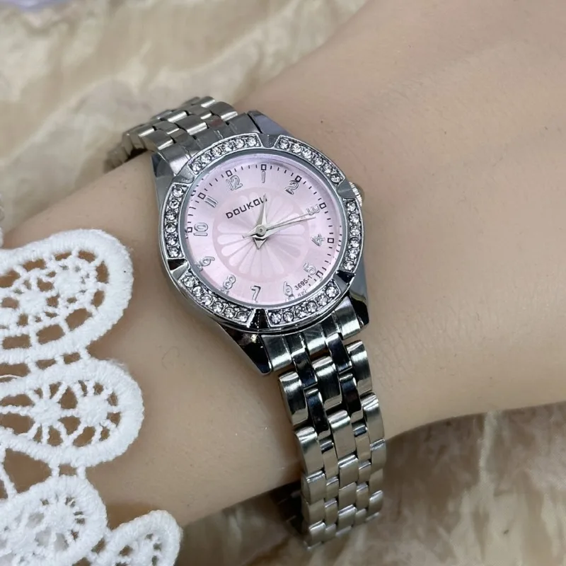 Diamond Studded Dial Watch for Women Fashion Steel Strap Fashion Ladies Quartz Wristwatches Gift Dropshipping Female Clock