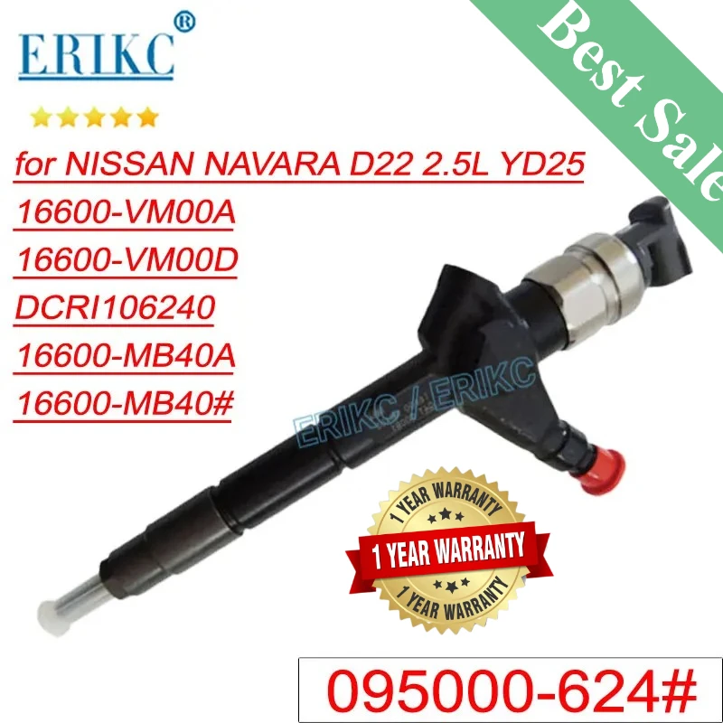 Inyector Common Rail 095000-6240 16600-VM00A 16600-VM00D 095000-6241, Boquilla Diesel para NISSAN NAVARA D22 2.5L YD25 MOTOR