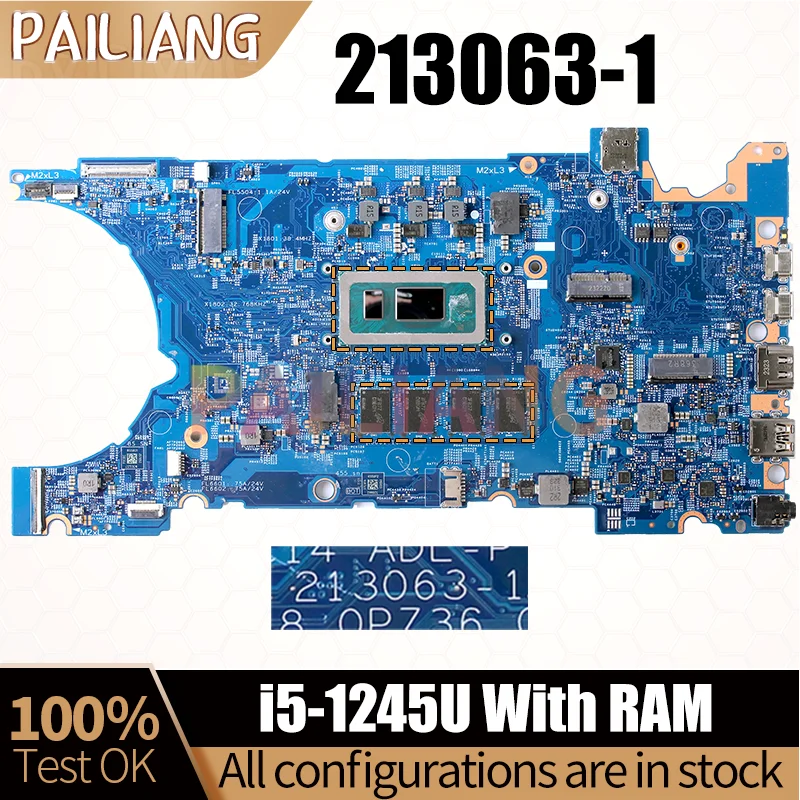 213063-1 Laptop Motherboard SRLWY i5-1245U With RAM Notebook Mainboard Tesed