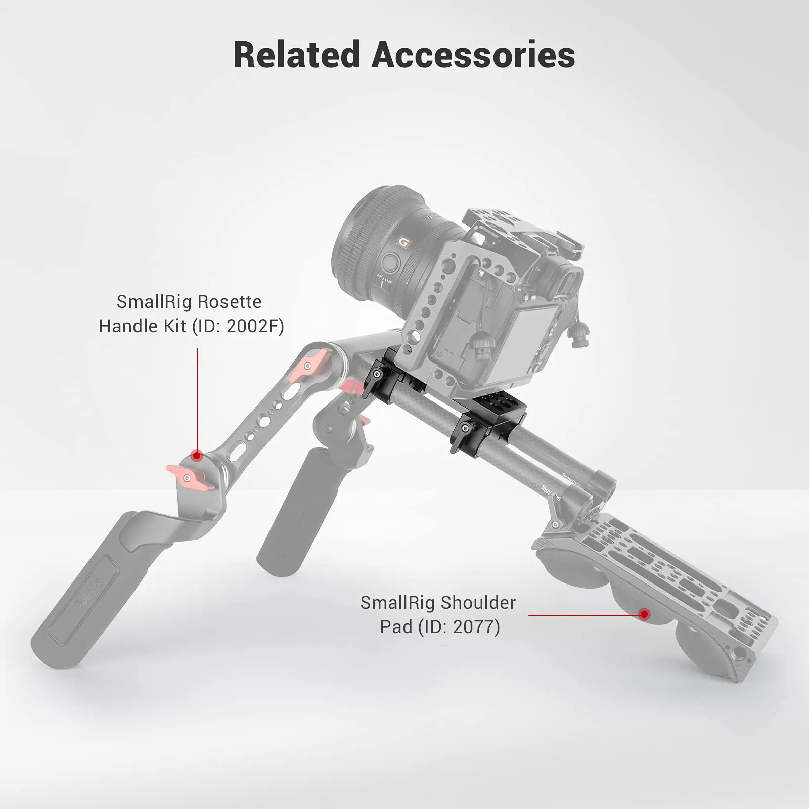 Piastra di montaggio per fotocamera SmallRig piastra di montaggio per treppiede con morsetto per asta da 15mm supporto per asta/gabbia per