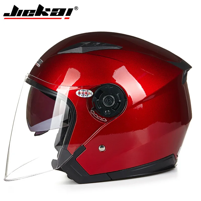 Genuine JIEKAI Helmet Motorcycle Motorbike Dual Lens Summer Winter Open Face Helmet Moto capacete para motocicleta casco516