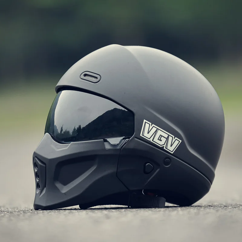 VGV 3C Motorcycle Helmet Men's Retro Summer Half Helmet Electric Motorcycle Four Seasons Full Helmet DOT ECE GB