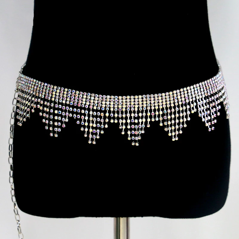 

Belly Dance Waistchain Latin Dance Accessories Women's Fashion Rhinestone Triangle Waistchain