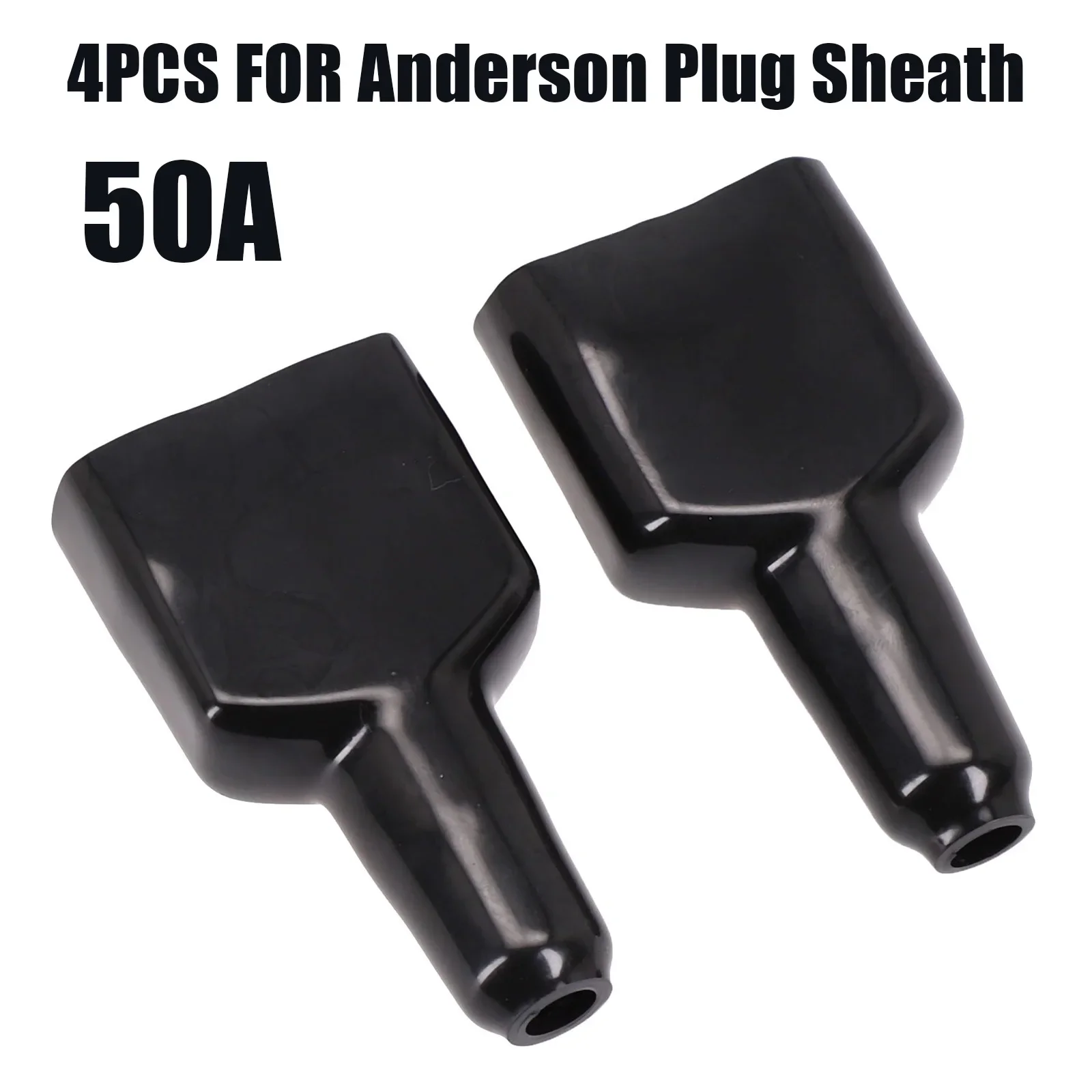 4pcs Plug Cover Waterproof 50 Amp Plug Cover For Anderson Plug Connector Dustproof Cable Jacket Black Cable Connectors