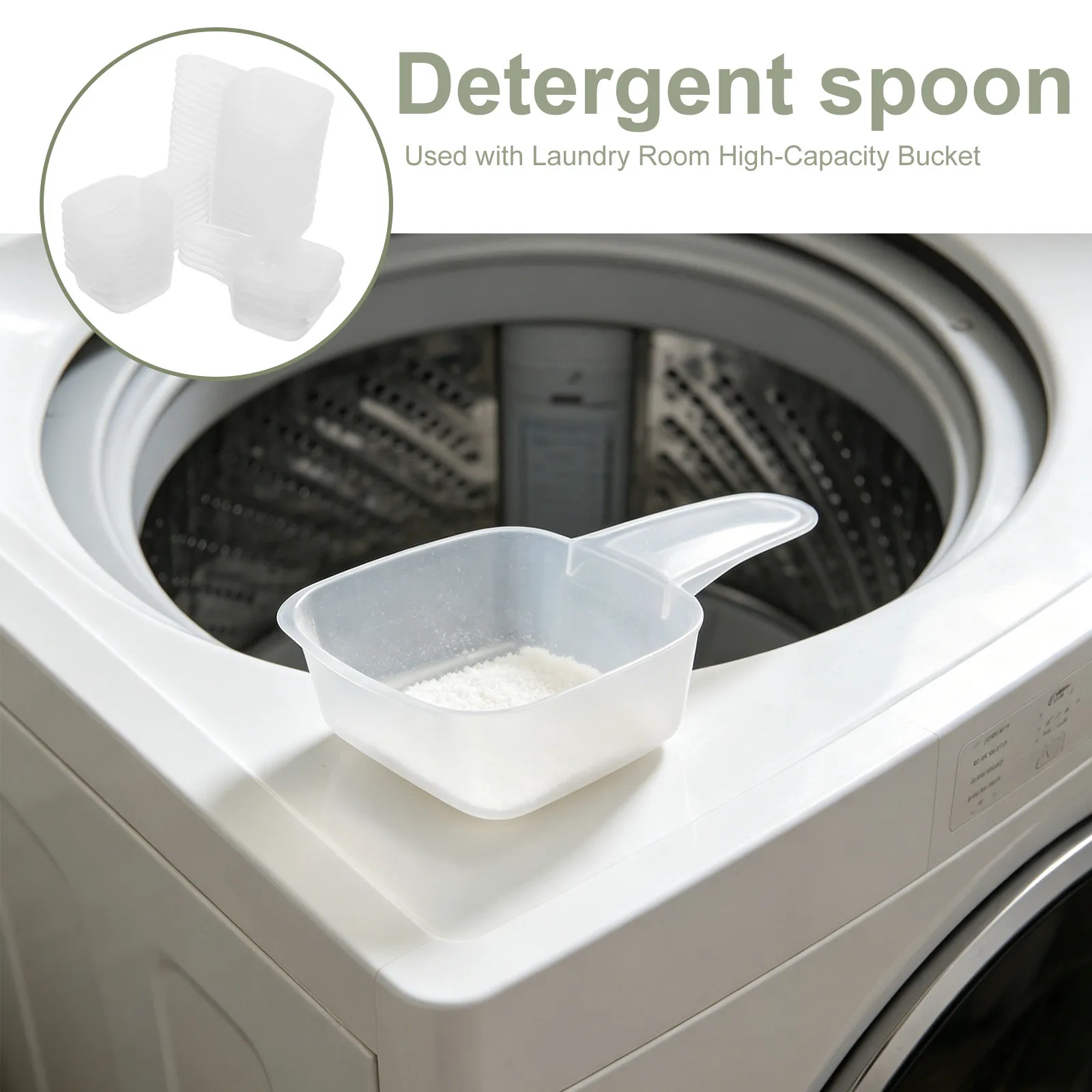 30pcs Laundry Detergent Scoop Plastic Measuring Cup with Handle for Powder and Liquid Detergent 40ml Accurate Dosing Spoon