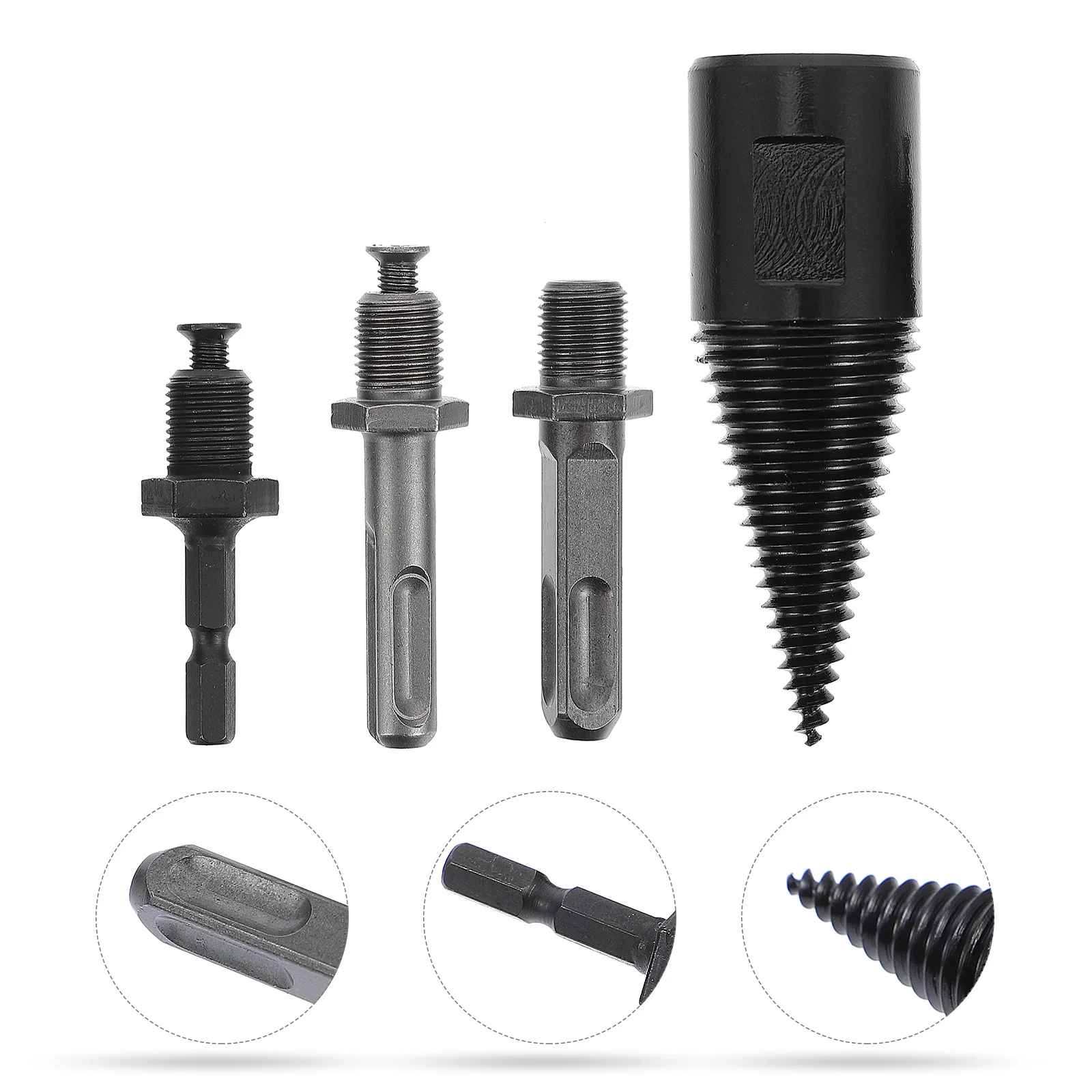 

4Pcs Hardening Treatment Firewood Drill Bit Set Durable Precision Grooved Anti-Skid Design Save Home Camping Farm