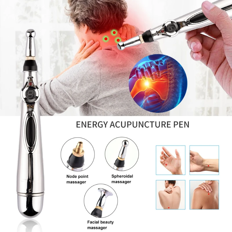 Electronic Meridian Pen 5 In 1 Smart Acupuncture Massage Pen Muscle Therapy Machine Relief Pain Electric Body Pulse Massage Tool