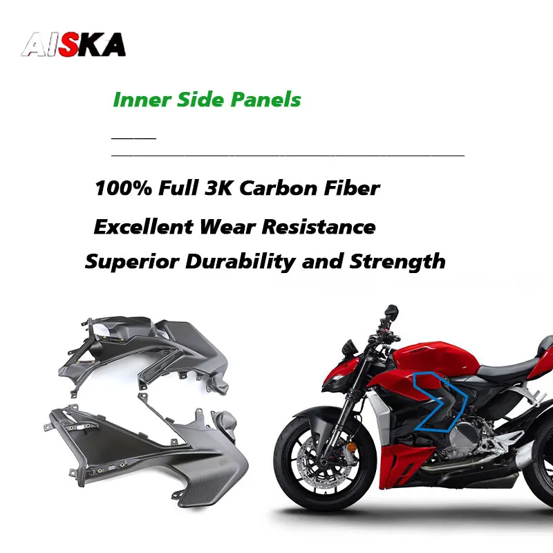 2023 New Motorcycle 3K Carbon Fiber Inner Side Panels Fairing Kit Protection Accessories For DUCATI Streetfighter V2 2022 2024