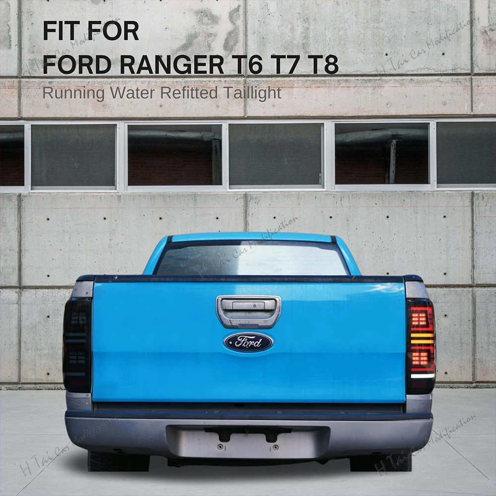 LED Tail Lights For Ford Ranger T6 T7 T8 Raptor 2012-2020 Rear Lamps Taillights Dynamic Turn Signal Car Tail Light Assemblies