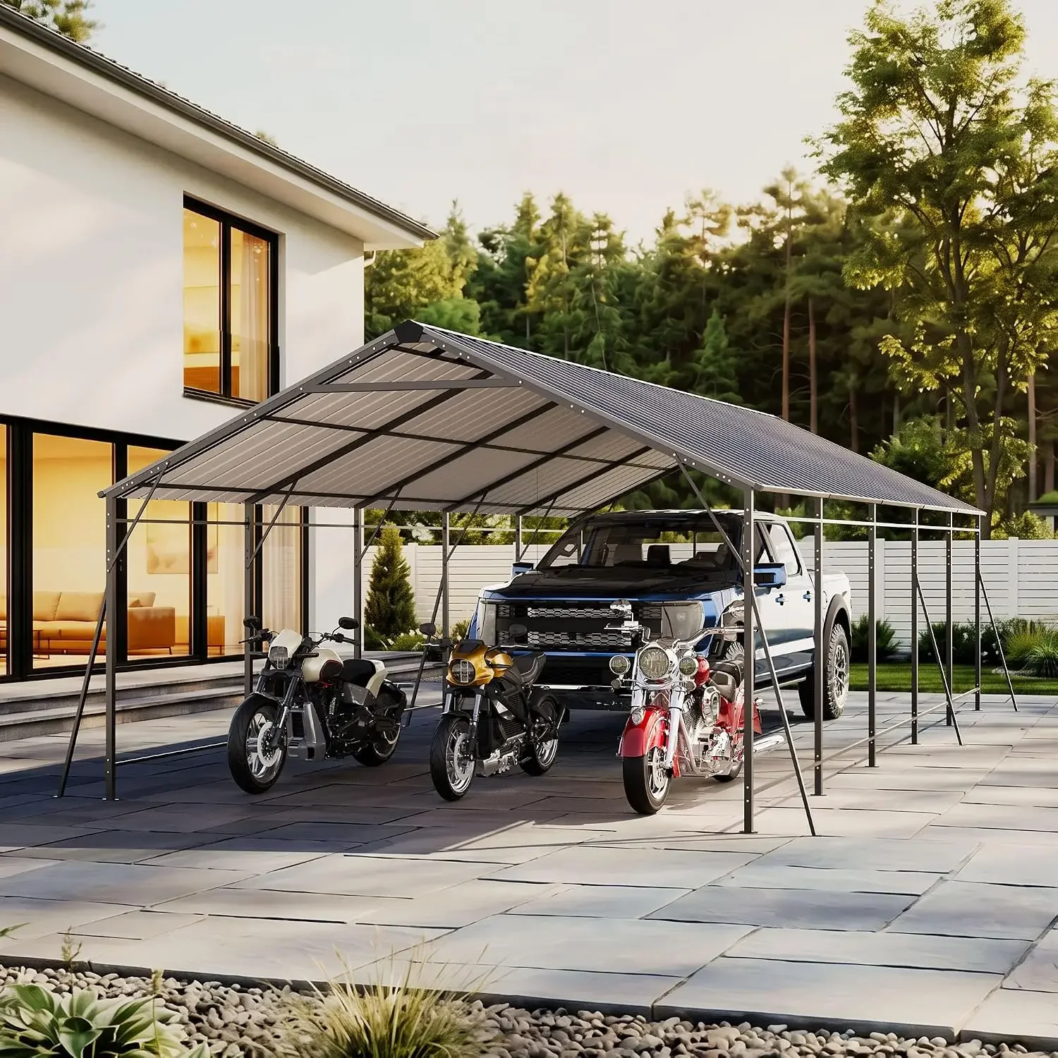 HOT 13x26 ft Heavy Duty Metal Carport, All Weather Garage Shed