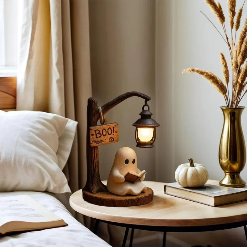 Factory Direct Compatible with3D Resin Cute Ghost Reading Light Halloween Home Ghost Night Light Bedroom Decorative Ornament