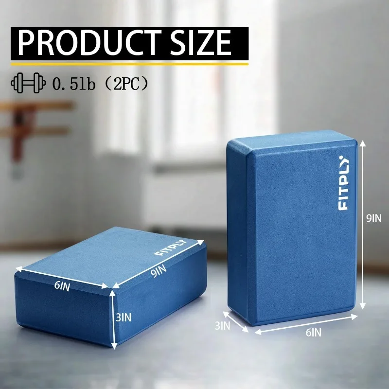 

Yoga Blocks 2 Pack - Non-Slip Yoga Brick & Foam Blocks Yoga Set, High-Density Pilates Block for Stretching, Meditation, and Exer