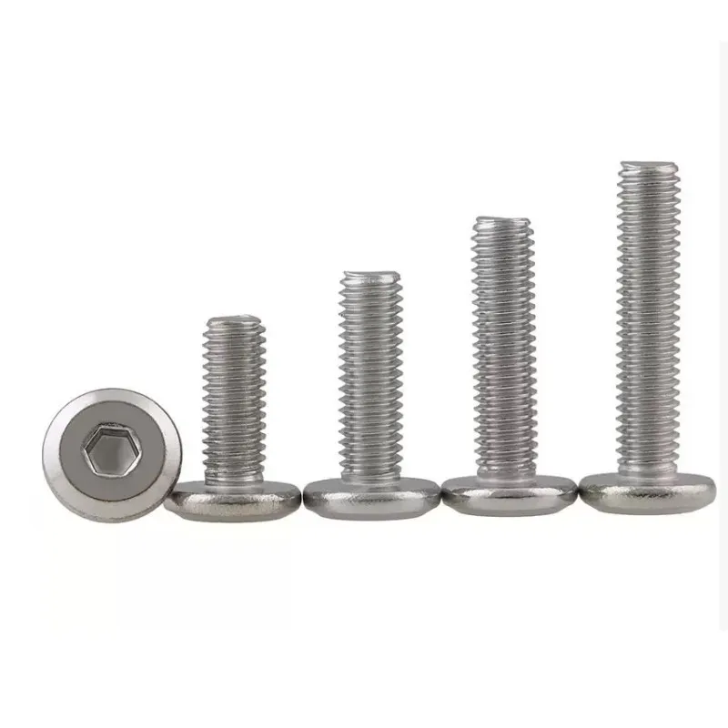 2-50/PCS Allen Flat Head Furniture 304 Screw Stainless Steel M2 M2.5 M3 M4 M5 M6 M8 M10 M12 Hex Socket Funiture Bolts Metric
