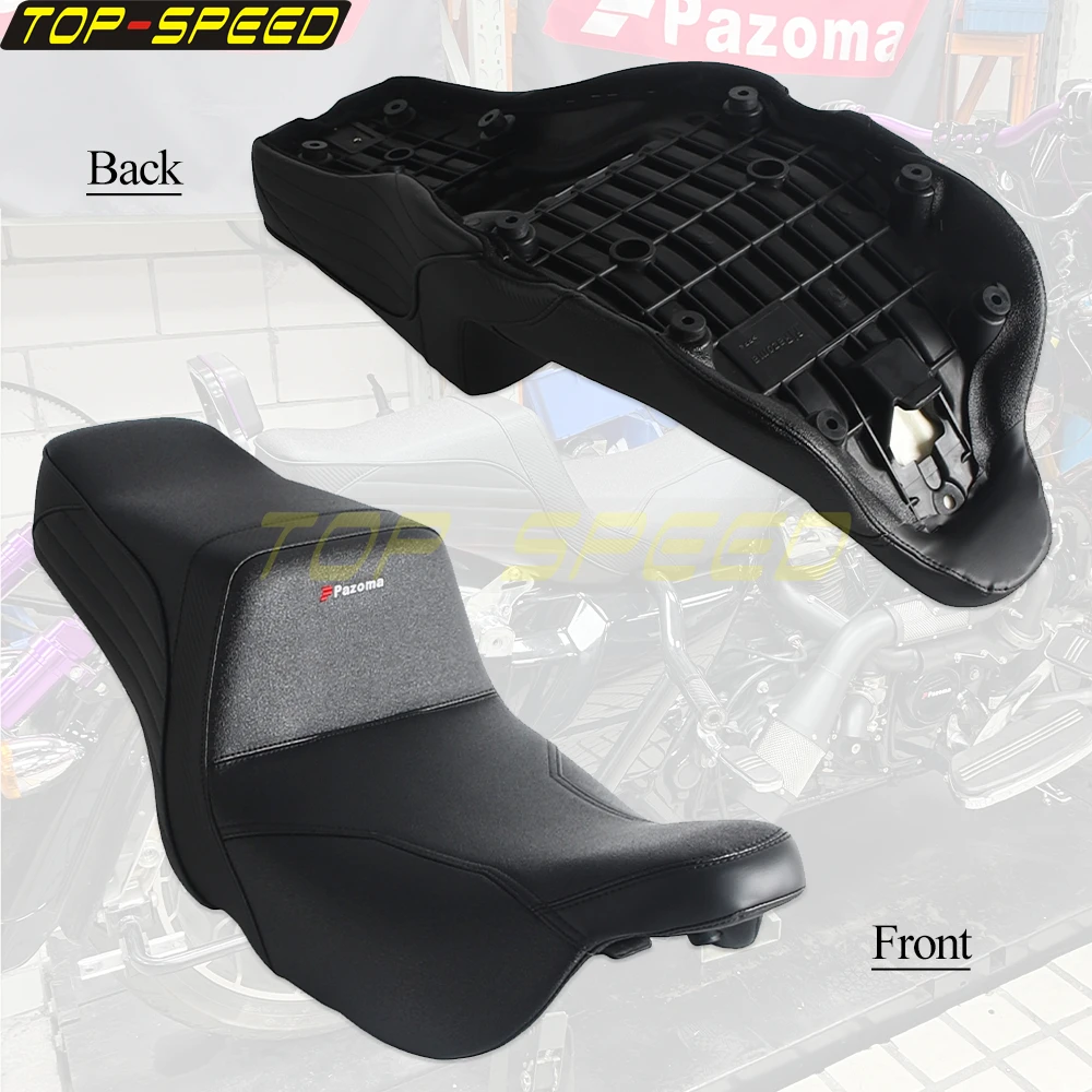For Harley Touring Road King Street Glide Road Glide Electra Glide 2008-2025 Motorcycle Rider Passenger One-Piece Seat 2-Up Seat