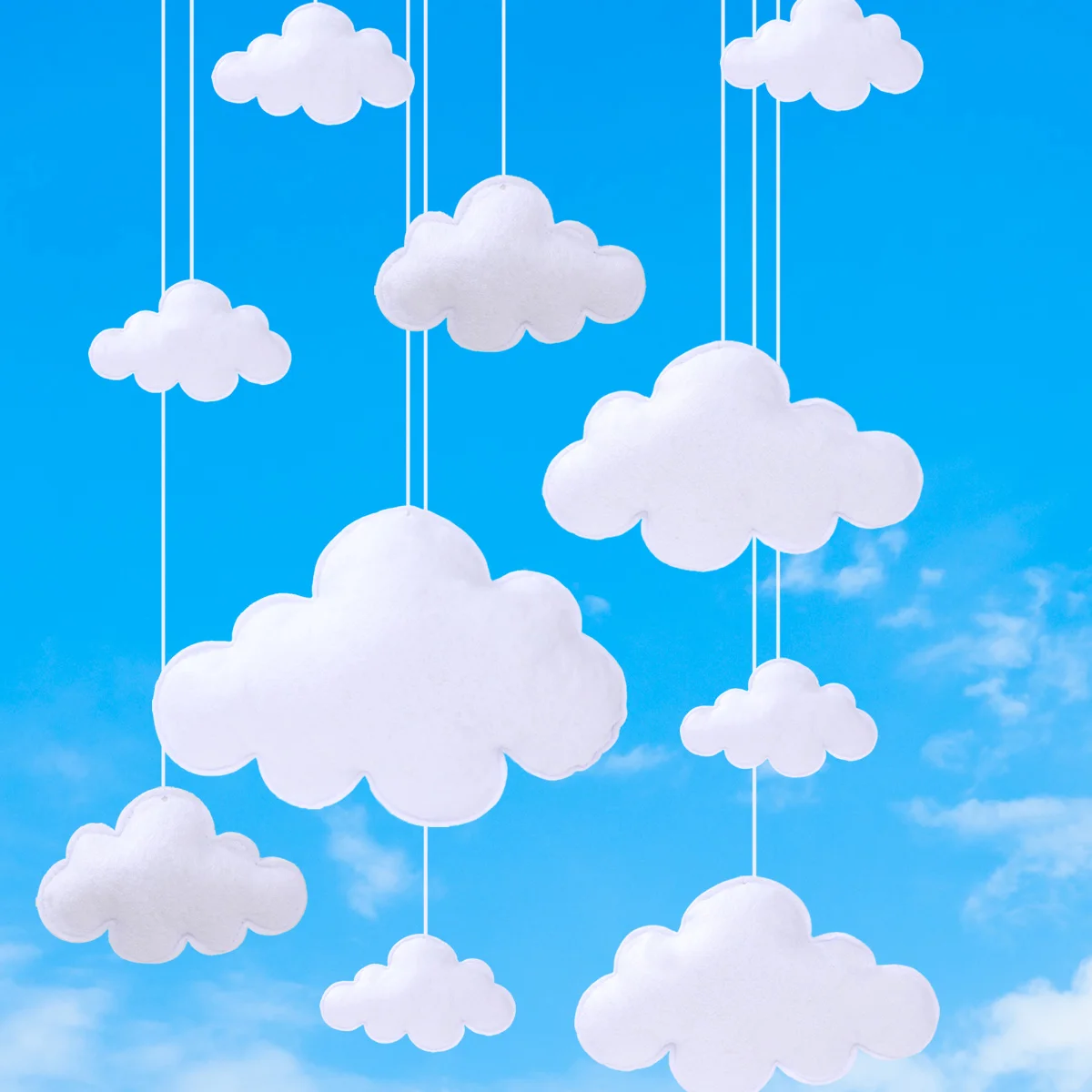 Cloud Felt Hanging Decoration Happy 1st Birthday Party Decorations Kids Favors Gift Cloud Pendant Wedding Baby Shower Supplies