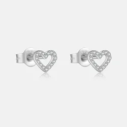 VEWANT Women 100% 925 Sterling Silver Heart Zircon Stud Earring 2024 Wedding Party Fine Luxury Fashion Jewelry