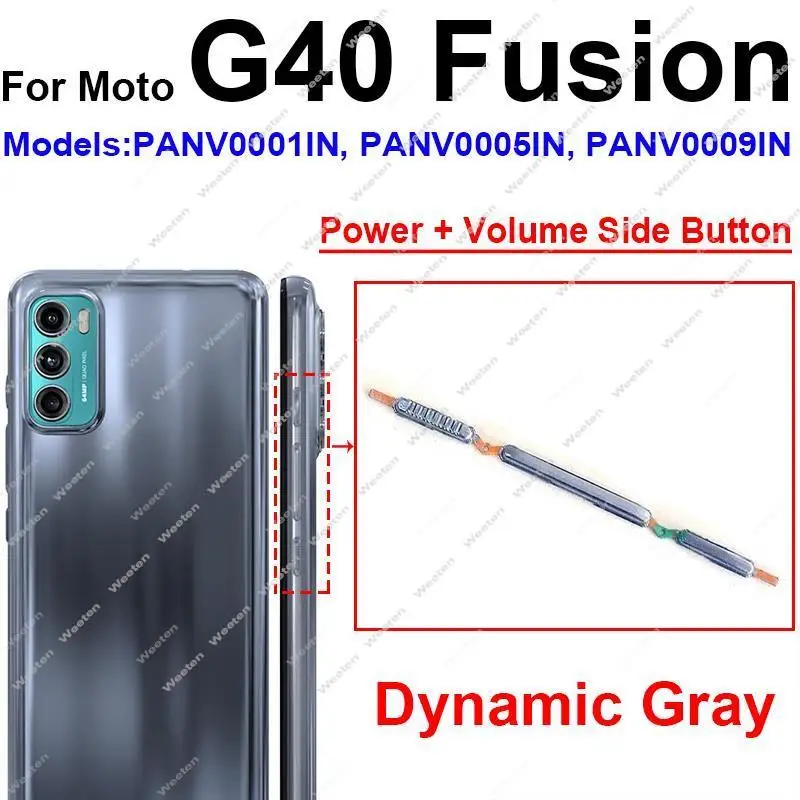 Power Volume Button For Motorola MOTO G10 Power G20 G30 G40 Fusion G50 G60 G60S On OFF Power Volume Side Key Parts