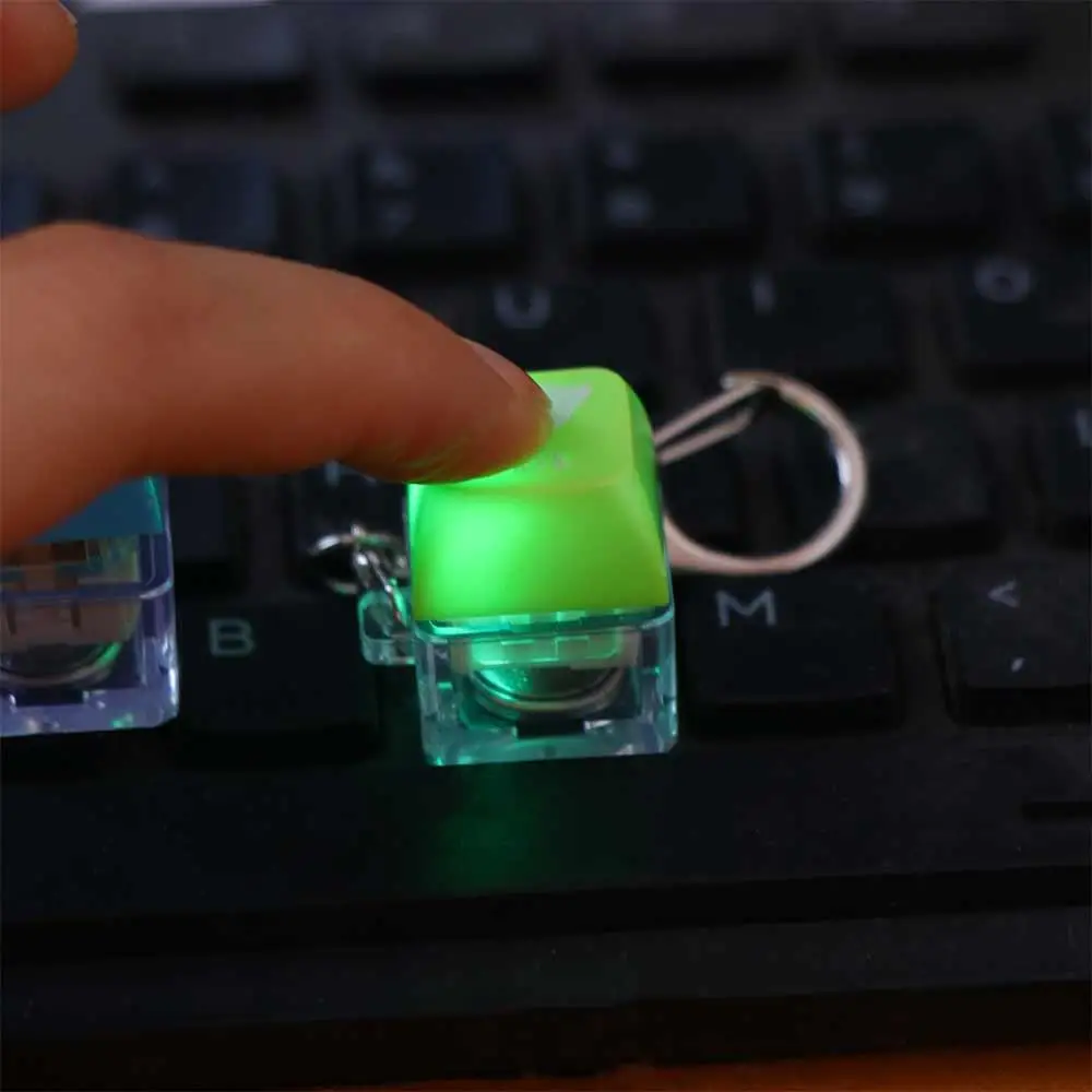 LED Wooden Fish Keyboard Keychain ABS Wooden Fish Mechanical Keyboard Key Chain Keyboard Button Keyboard Switche