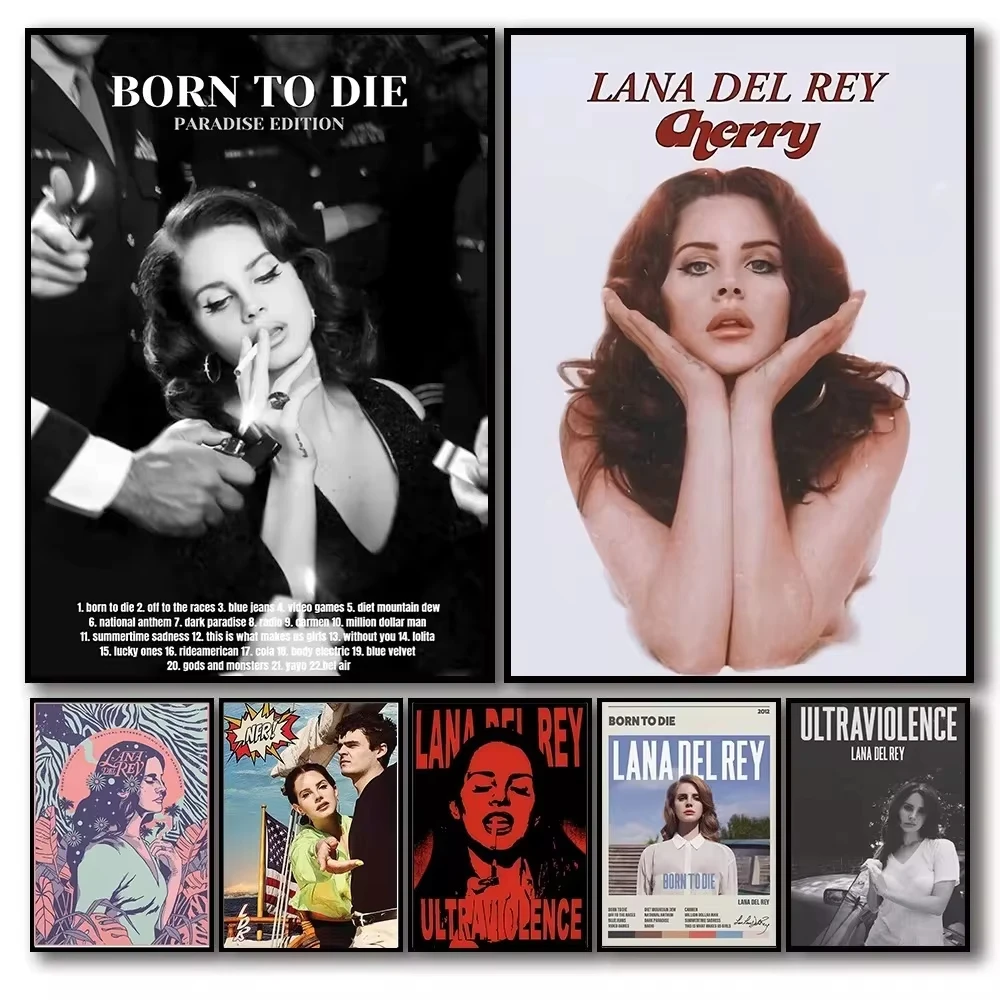 Póster de Lana Del Rey, cantante Lizzy Grant, álbum de música estética, rapero, película de Hip Hop, pintura en lienzo, arte de pared, Mural, decoración de habitación