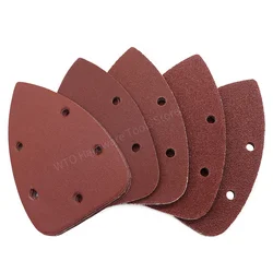 10PCS 140*98 mm Mouse Sander Sandpaper, 40-1000 Grit Palm Mouse Sander Pads, 5 Hole Hook and Loop Sandpaper for Wood Furniture