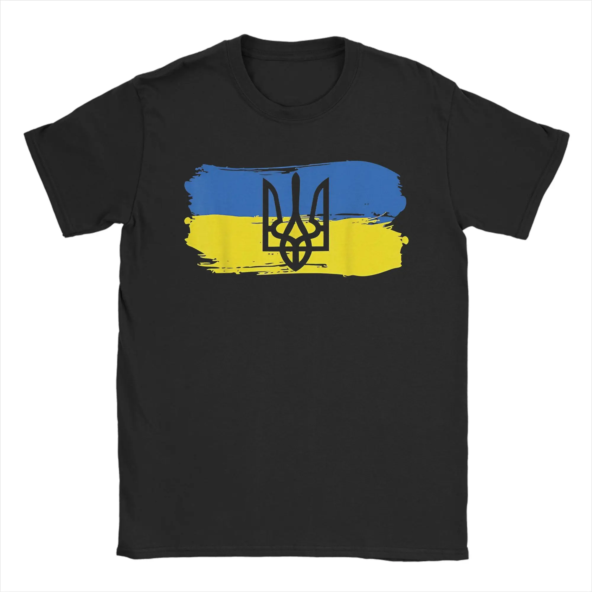 Vintage Ukraine Ukrainian Flag T-Shirt Couple  Street Style T-Shirts Summer O Neck Hipster Tee Shirt Print Plus Size Tops