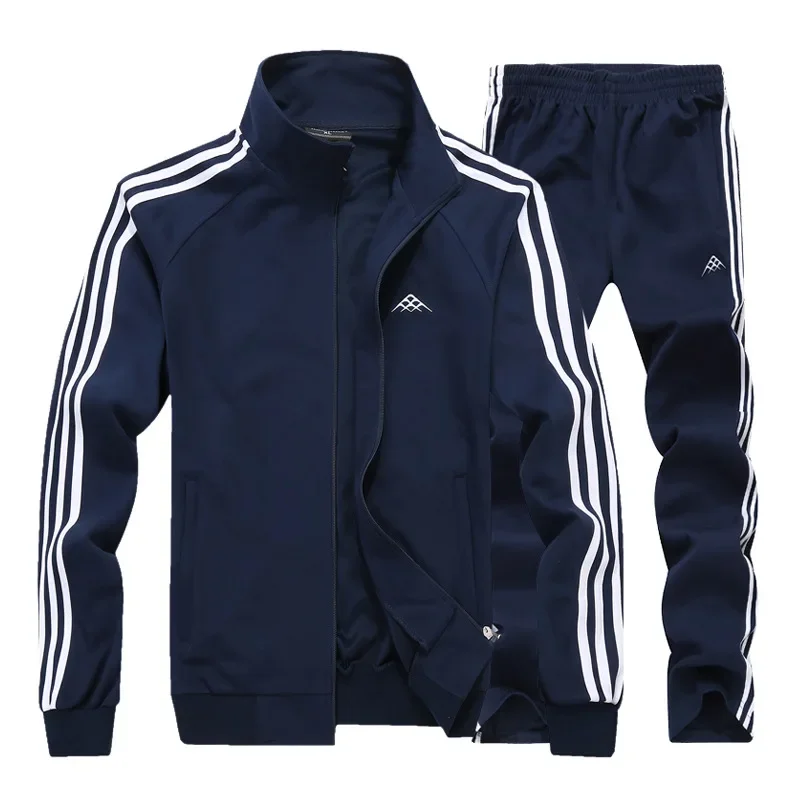 High Quality Men Tracksuit Korean Fashion Mens Sportswear Casual Man Suit Two-piece Set Jacket+pants Plus Size 8XL