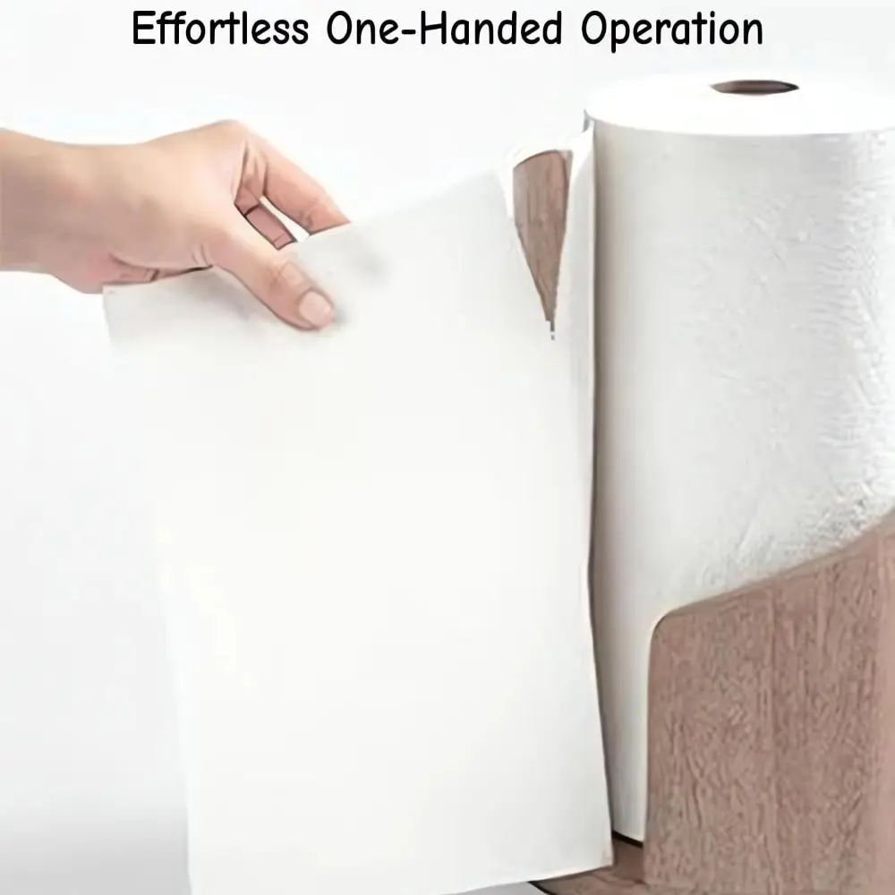 

Wooden Paper Towel Holder with Mango Wood Round Base with Iron Holder Countertop Towel Holder Tissue Holder Home Decor