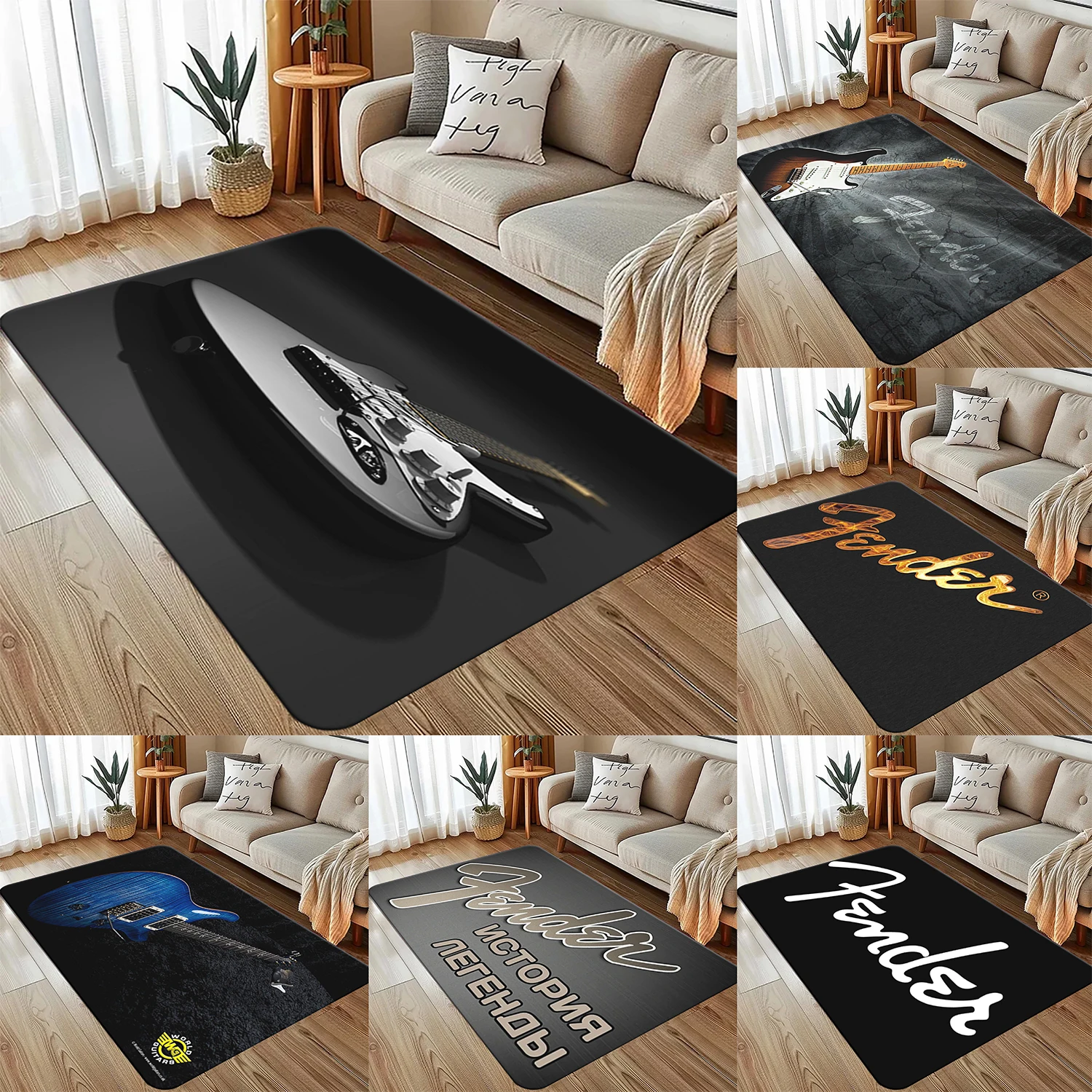 

Ковер с гитарным рисунком для гостиной, спальни, гардероба, украшение для двери, коврик, нескользящие ковры, которые можно стирать в машине