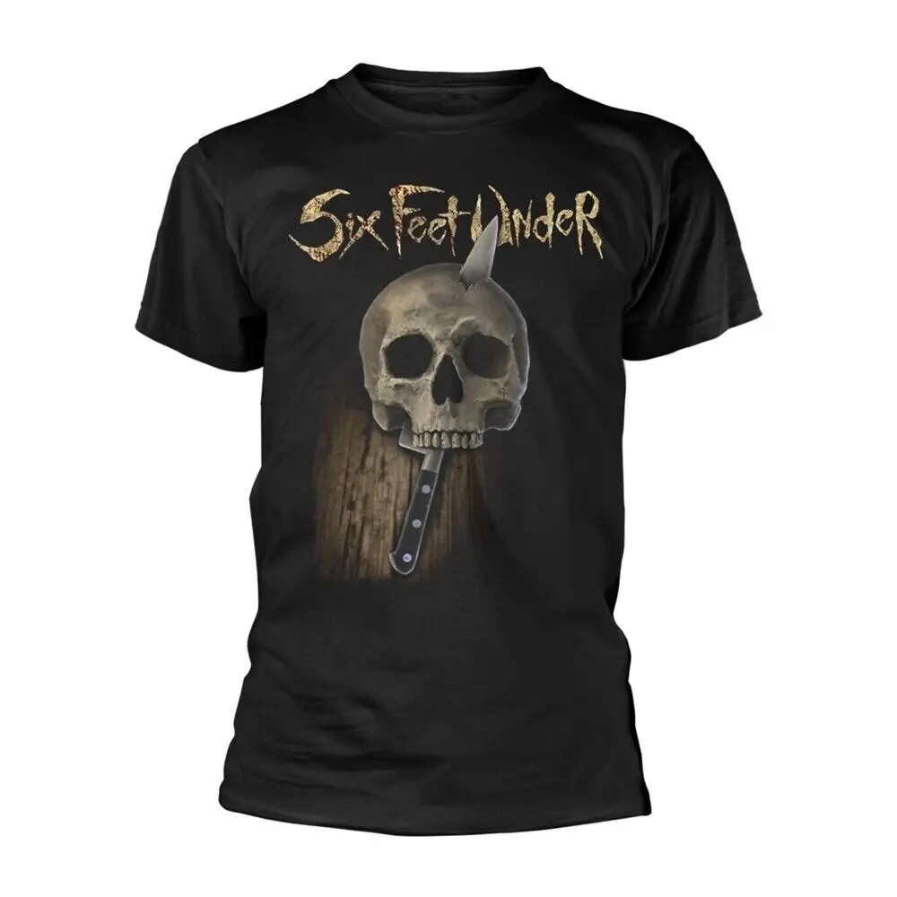 Six Feet Under Knife Skull Official T Shirt Mens