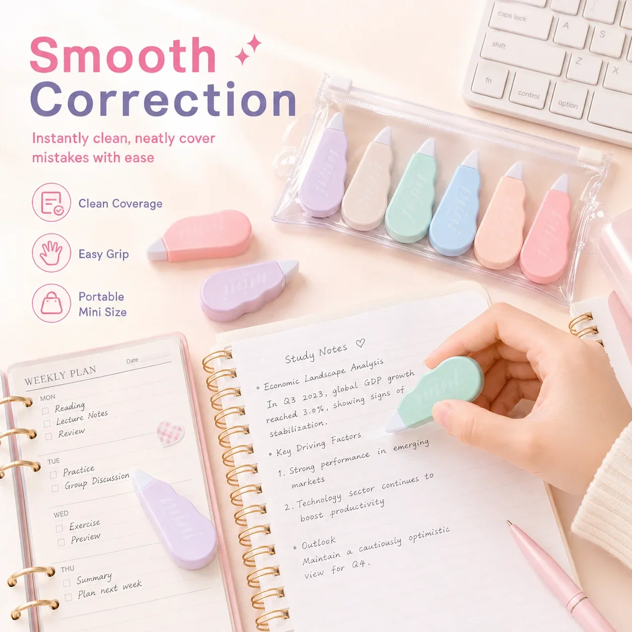 Cute Mini Correction Tape, Student Correction Tape for Middle and Elementary School, Creative Multi-Functional Correction Tape