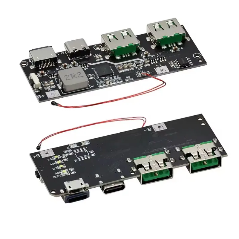 QC4.0 QC3.0 LED مزدوج USB 5 فولت 4.5A 22.5 واط مايكرو/Type-C USB بنك الطاقة المحمول 18650 وحدة شحن درجة الحرارة/حماية الدائرة