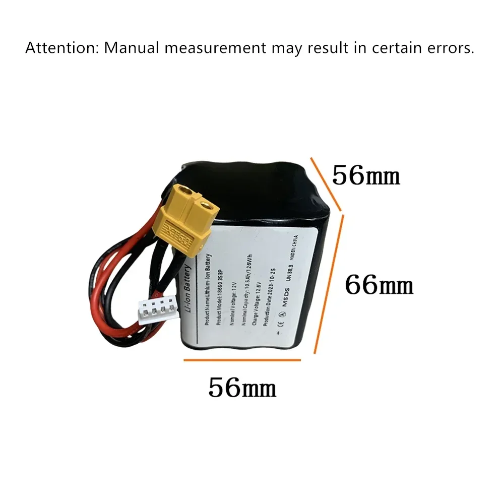 3S3P 12V 10.5Ah 12.6V 11.1V High Capacity UAV Rechargeable Li-ion 18650 Battery Pack For Parrot Disco RC Airplane Quadrotor