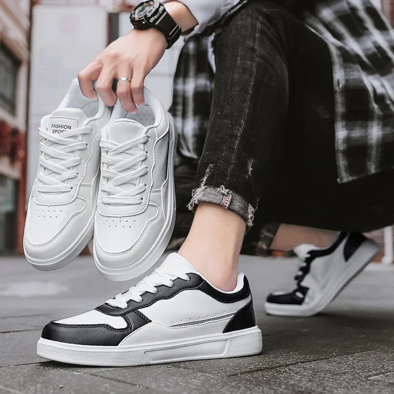 Classic Men's Casual Shoes Leather Breathable Men and Women Versatile White Shoe Dirty-resistant Non-slip Couple Sports Sneakers