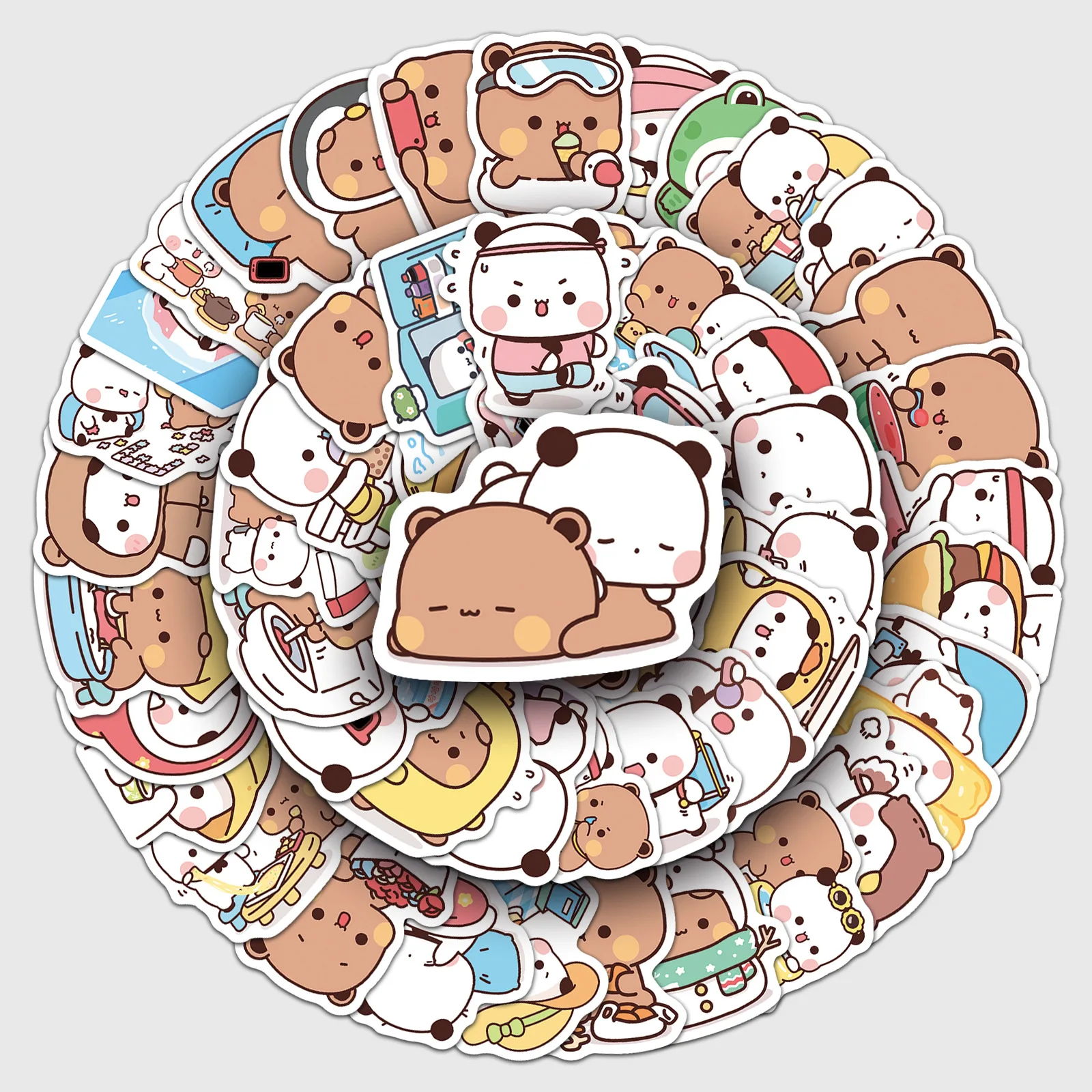 

10/60PCS Panda Cute Bear and Panda Stickers Cute Bear Bubu Dudu Decal Fun DIY Laptop Phone Guitar Cup Wardrobe Scrapbook