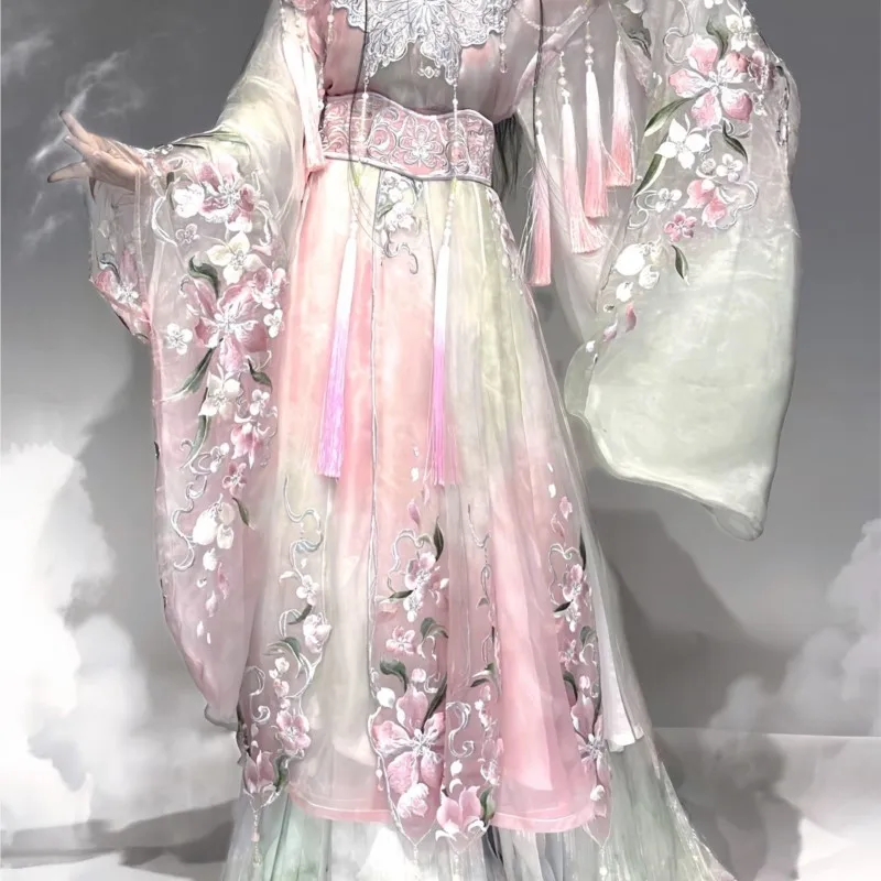 

Exotic wind drama heavy industry embroidery peach blossom new clothing