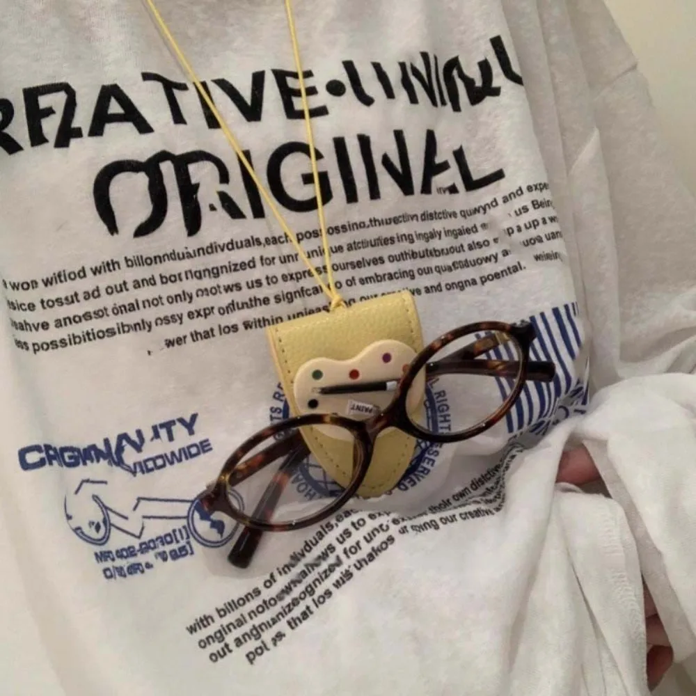 

Anti-lost Hanging Neck Glasses Clip Dopamine Palette Leather Sunglasses Storage Necklace Creative Anti-splash Water