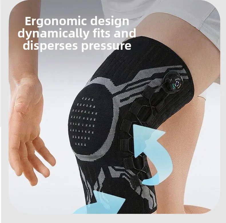 Sports Knee Pad Knob Pressure Spring Support Silicone Shock Absorption Breathable Nylon for Running Basketball Fitness