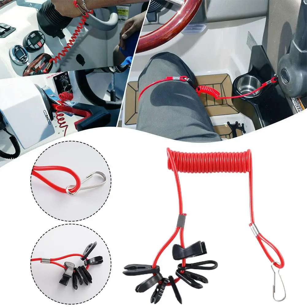 

Boat Outboard Motor Kill Switch Lanyard Motorboat Flameout Rope Universal for YAMAHA Honda Mercury/Mariner/Force Tohatsu J6W3