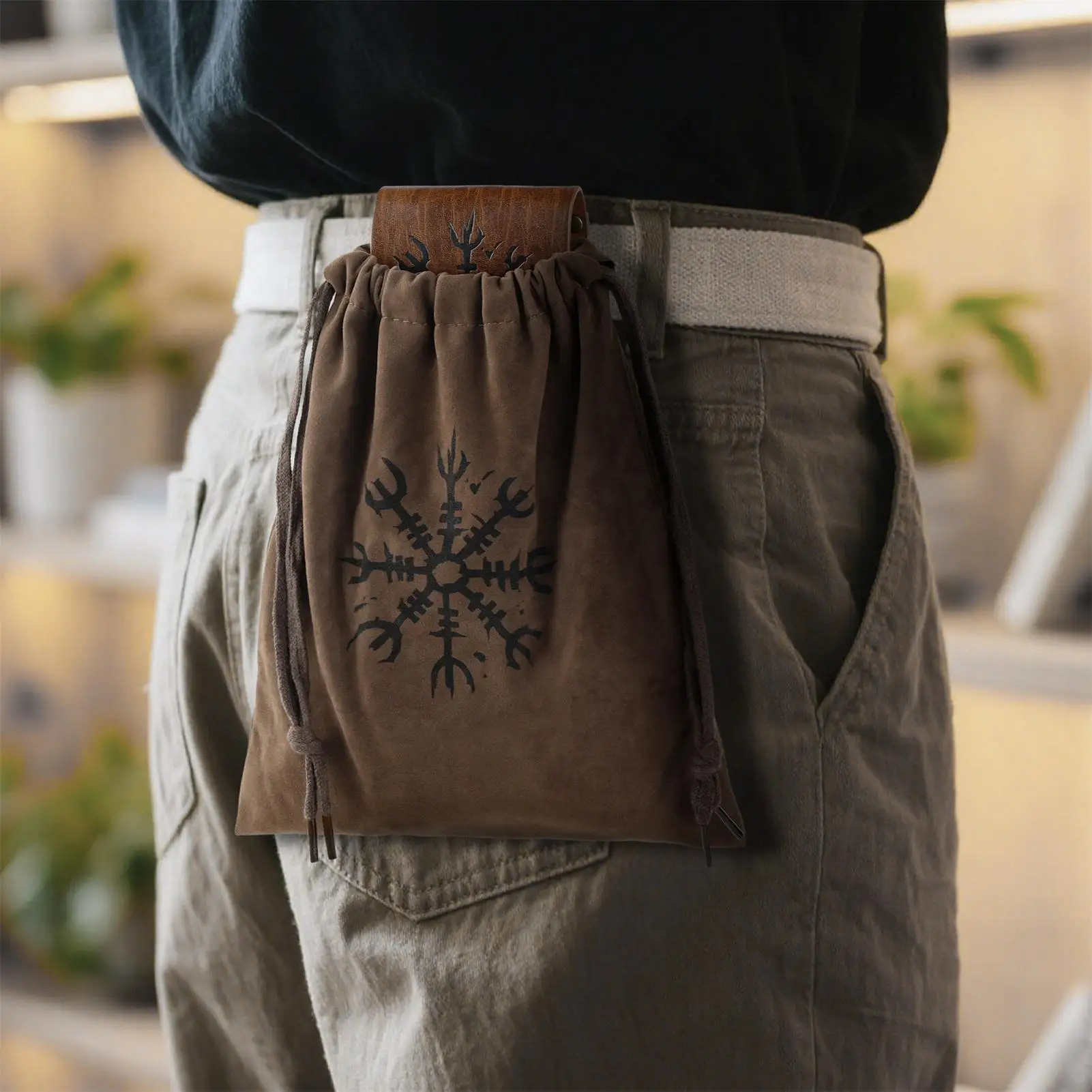 Riñonera renacentista, bolso de cintura Vintage, bolso de fruta Medieval Retro, riñonera plegable con flores prensadas para senderismo al aire libre