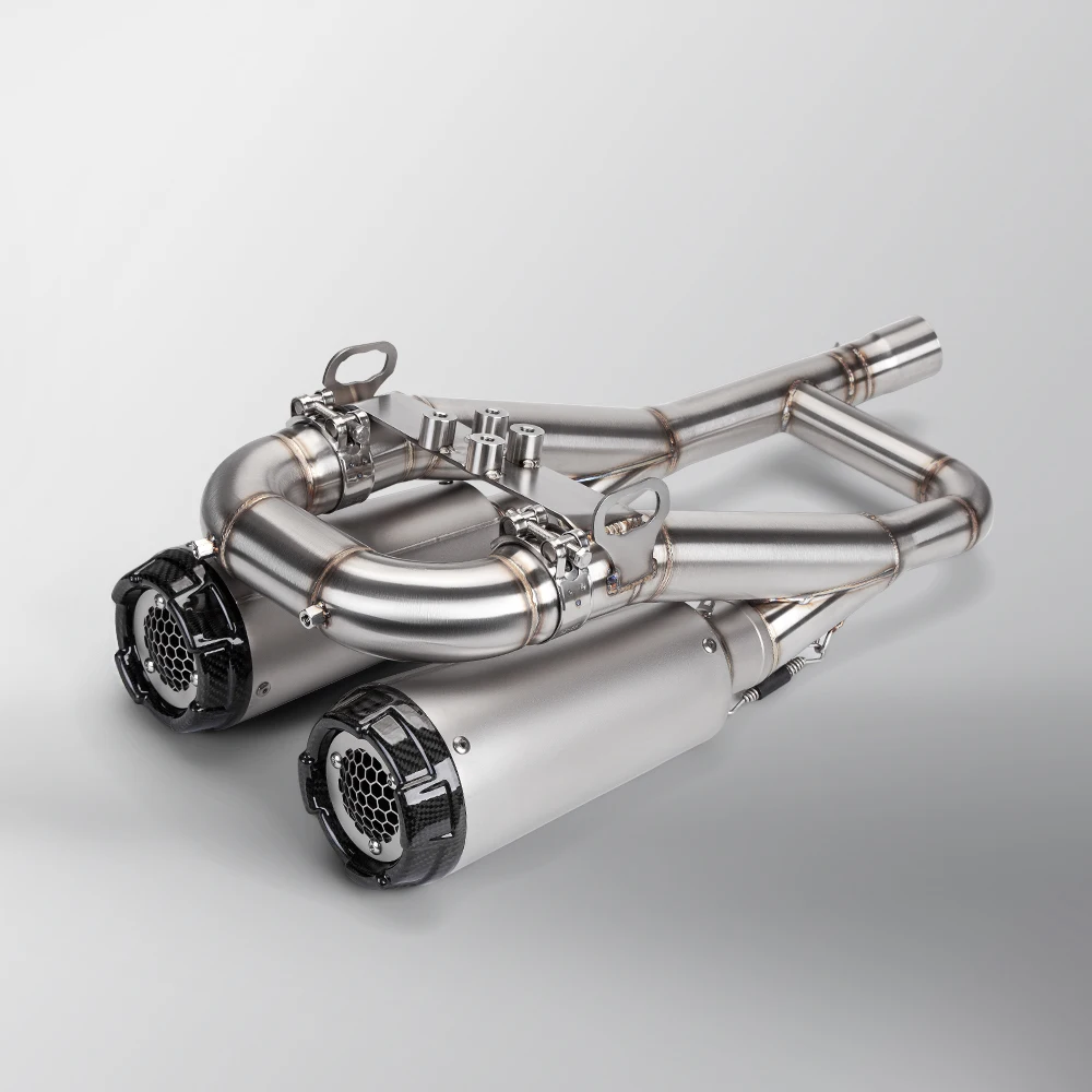 Suitable for  ZX25R Racing stainless steel high-performance exhaust pipe dual outlet straight through the entire section
