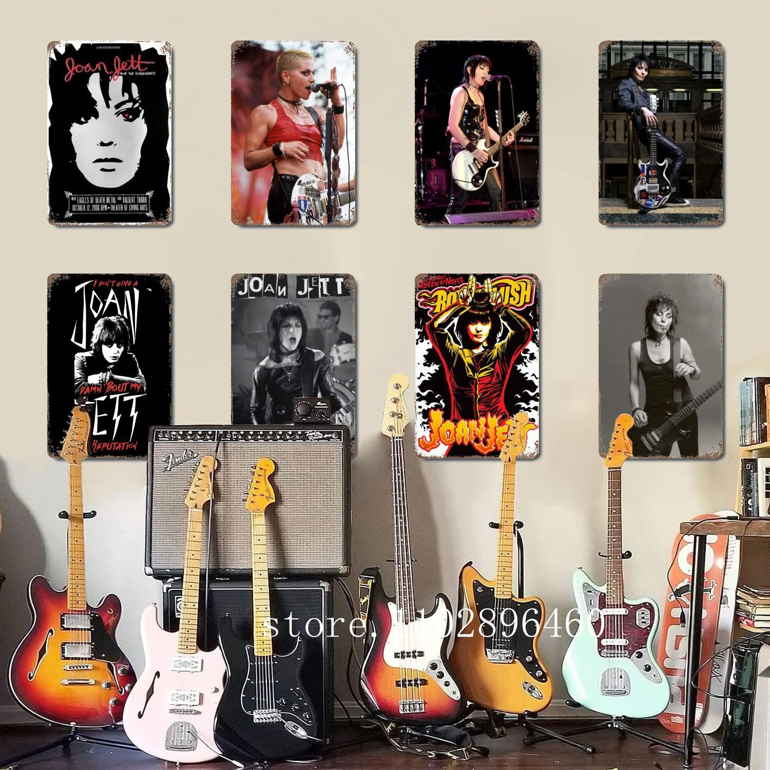 

Joan Jett Band Metal Plaques & Signs wall decor Vintage Tin Signs Captain Metal Poster Decor for Bar Pub Club Wall Decoration