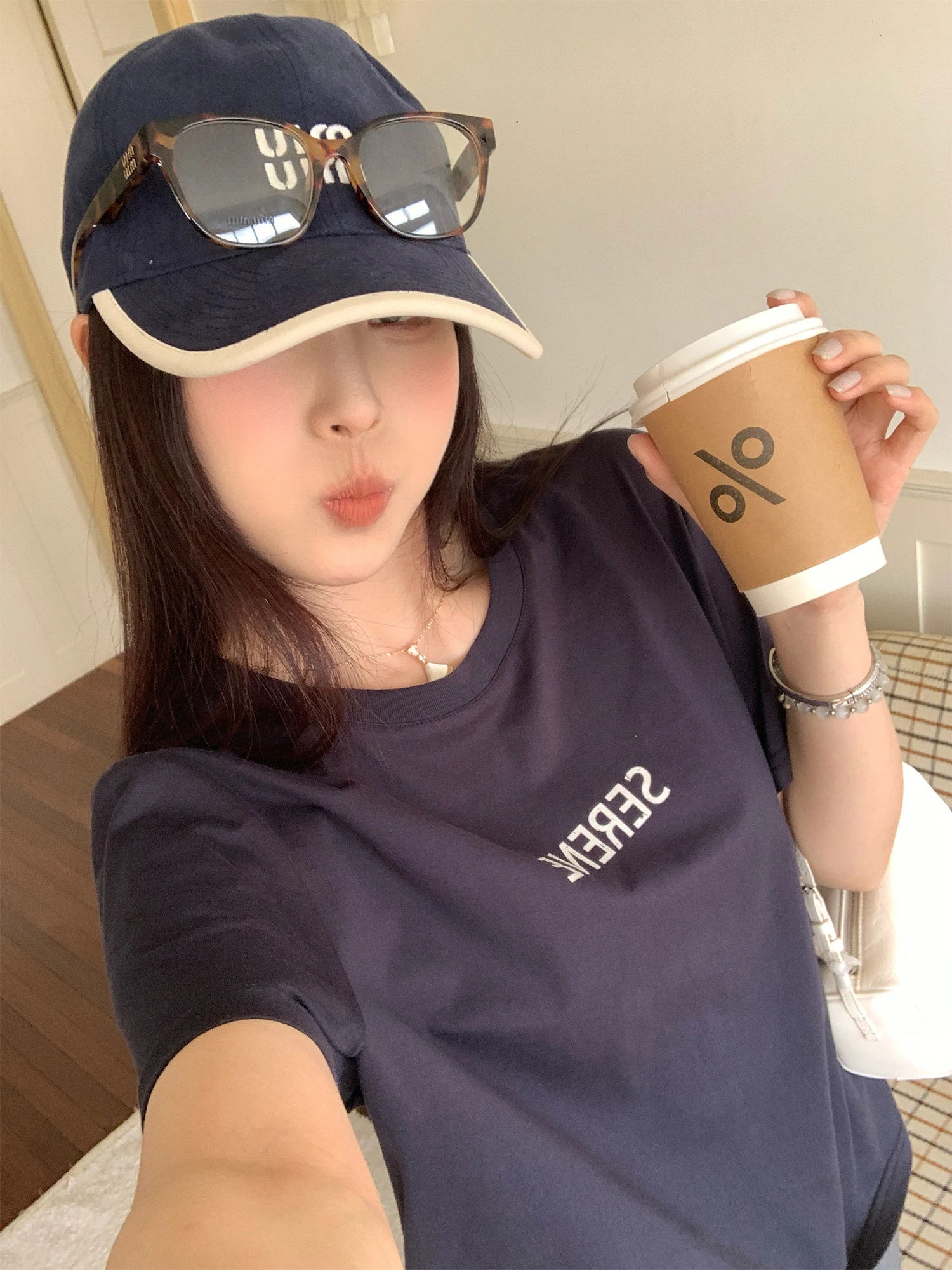 

NAZ Large Size Cotton T-Shirt Spring Casual Short Sleeve Printed Women's Top Comfortable Breathable Fashionable round Neck