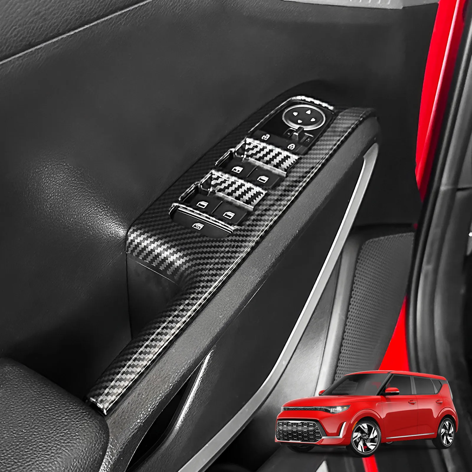 

For Kia Soul 2020-2025 ABS Window Button Decorative Frame