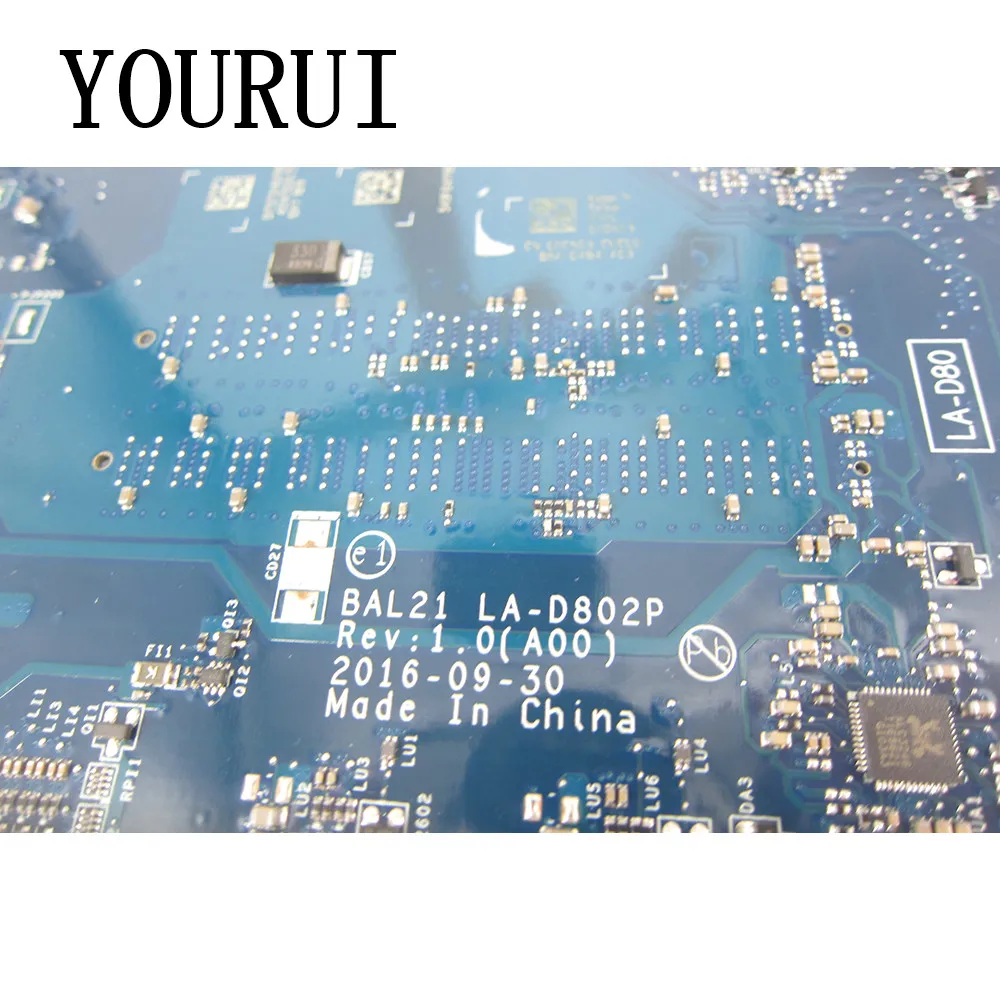 BAL21 LA-D802P For DELL Inspiron 15 5567/17 5767 P66F Laptop motherboard with I3/I5/I7 CPU Mainboard