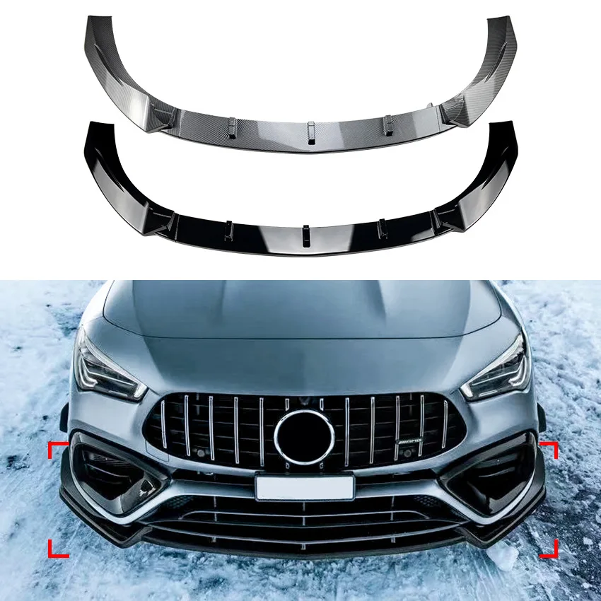 Front Bumper Front Lip Front Shovel Kit Compatible For Mercedes Benz CLA Class C118 CLA45 2020+AMG, Body Spoiler Spliter Kit